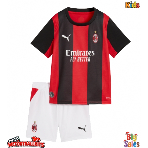 AC Milan Adrien Rabiot #12 Replica Home Stadium Kit for Kids 2026-27 Short Sleeve (+ pants)